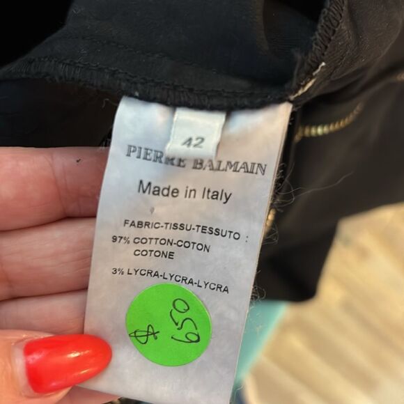 Pierre Balmain black denim buttoned mini dress, US4 - Picture 11 of 11